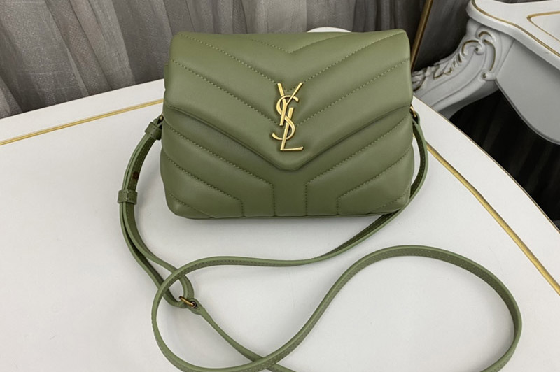 Saint Laurent 467072 YSL Loulou Toy Bag in Green Leather