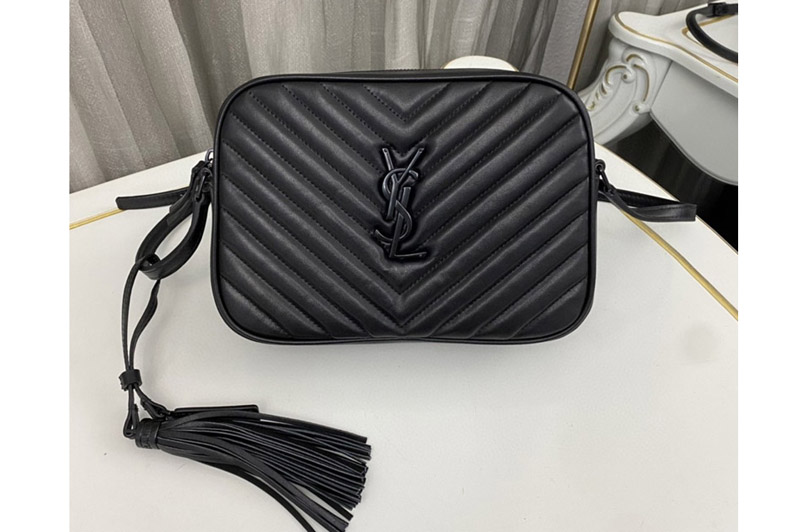 Saint Laurent 574494 YSL LOU CAMERA BAG IN Black QUILTED LEATHER