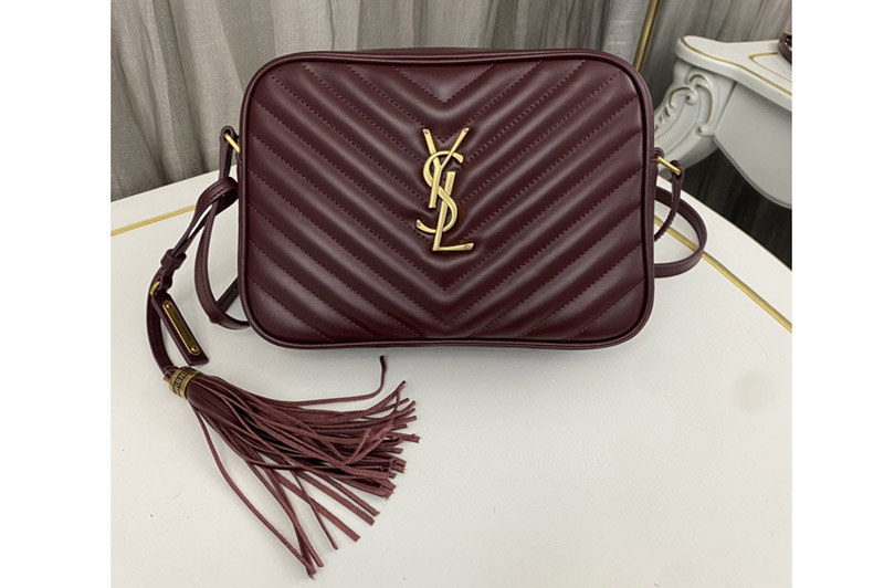Saint Laurent 574494 YSL LOU CAMERA BAG IN Burgundy QUILTED LEATHER