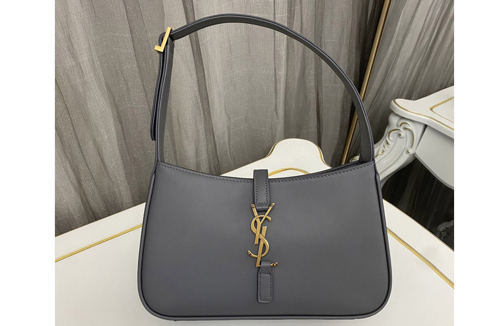 Saint Laurent 657228 YSL LE 5 À 7 Bag IN Grey SHINY LEATHER