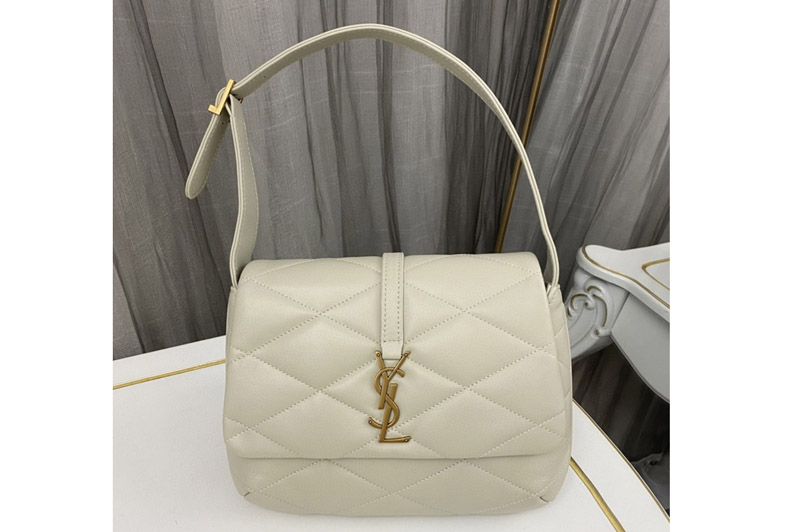 Saint Laurent 698567 YSL LE 57 HOBO BAG IN White QUILTED LAMBSKIN