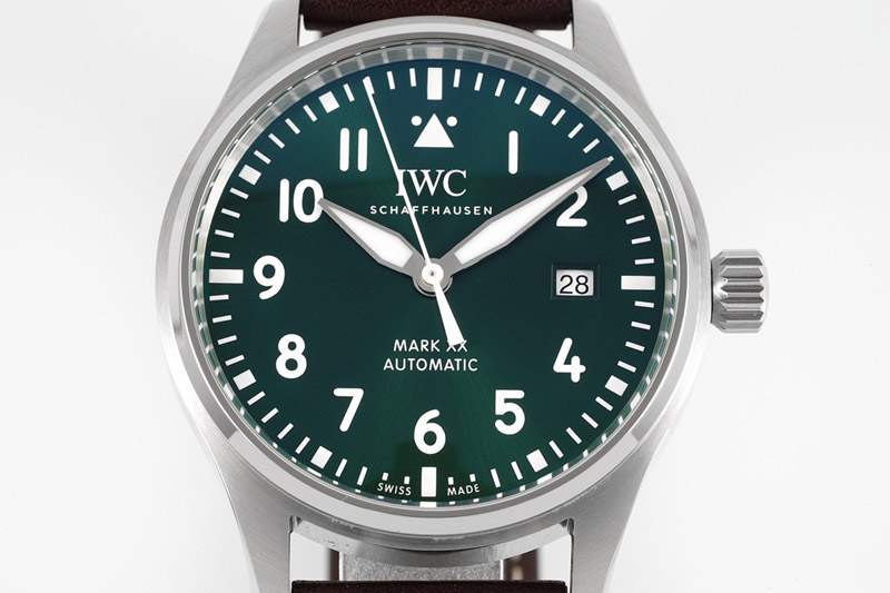 IWC Pilot Mark XX IW328201 ZF 1:1 Best Edition Green Dial on Brown Leather Strap A32111