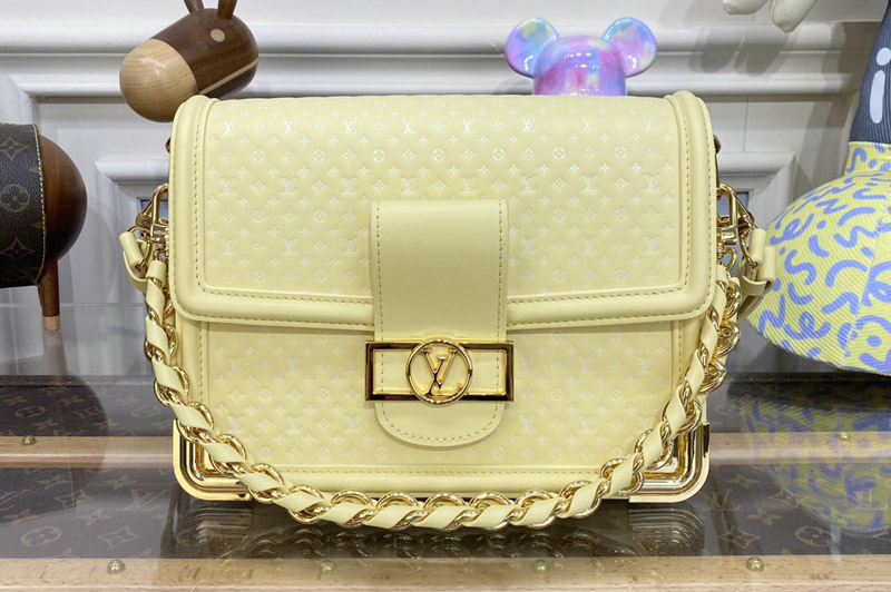 Louis Vuitton M22276 LV Dauphine MM handbag in Yellow Calfskin