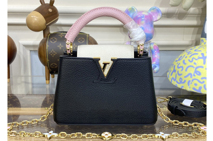 Louis Vuitton M22375 LV Capucines Mini handbag in Black Taurillon leather