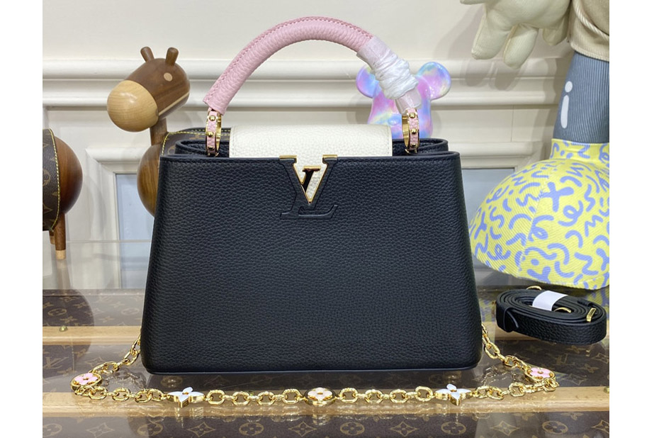 Louis Vuitton M22514 LV Capucines BB handbag in Black Taurillon leather