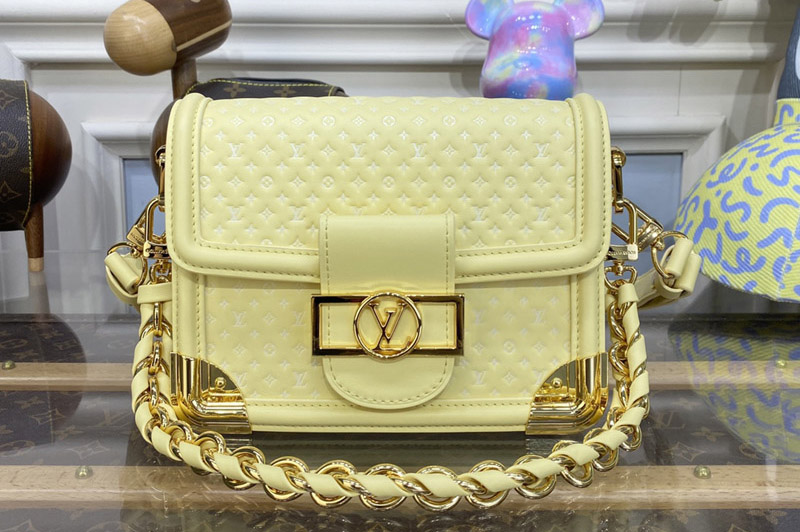 Louis Vuitton M22597 LV Mini Dauphine handbag in Yellow Calfskin