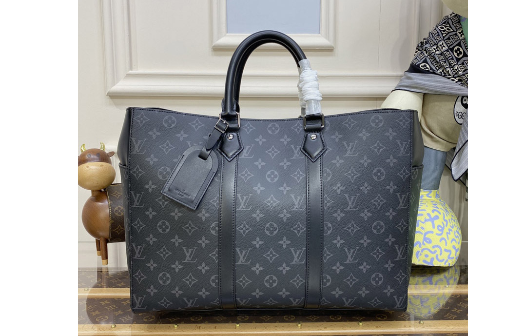 Louis Vuitton M46451 LV Sac Plat 24H carryall tote Bag in Monogram Eclipse coated canvas