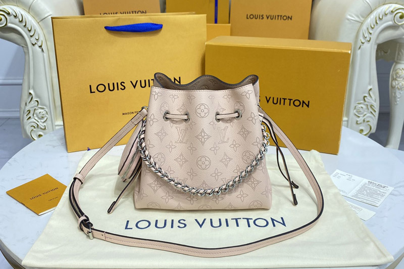 Louis Vuitton M57068 LV Bella bucket bag in Pink Mahina calf leather