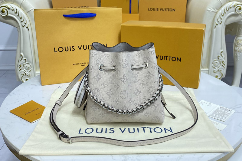 Louis Vuitton M57201 LV Bella bucket bag in Gray Mahina calf leather