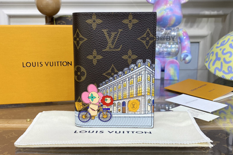 Louis Vuitton M81635 LV Passport Cover wallet in Monogram coated canvas With Pink