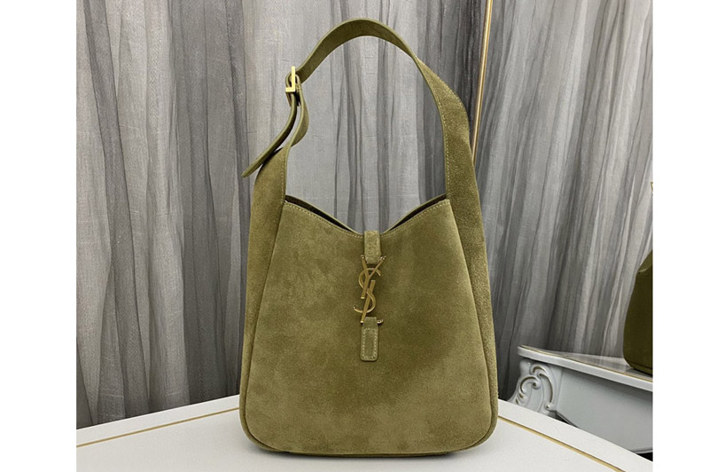 Saint Laurent 713938 YSL LE 5 À 7 SUPPLE SMALL bag IN Green Suede