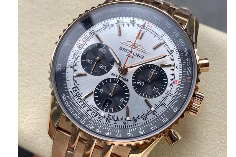 Breitling Navitimer B01 43mm RG B50 Best Edition Blue Dial On RG Bracelet A7750