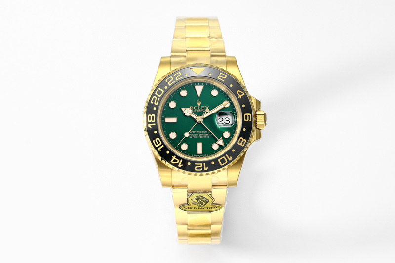 Rolex GMT Master II 126718 GRNR Gain Weight Gold Factory 1:1 Best Edition Green Dial on YG Jubilee Bracelet VR3285 CHS