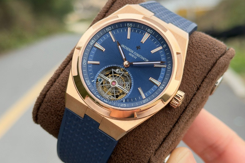 Vacheron Constantin Overseas Tourbillon RG BBS Best Edition Blue Dial on Blue Rubber Strap