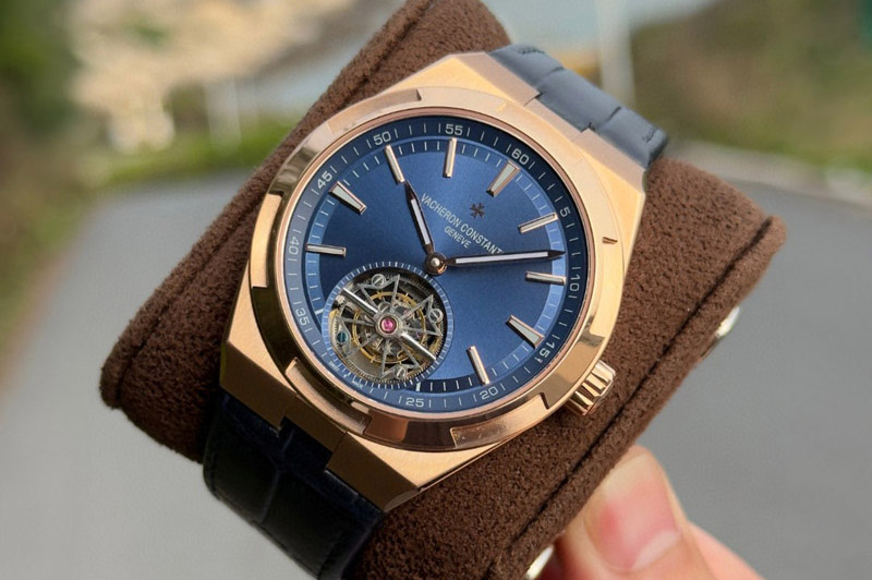 Vacheron Constantin Overseas Tourbillon RG BBS Best Edition Blue Dial on Blue Leather Strap