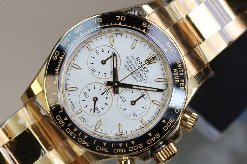 Rolex Daytona Cosmograph Ceramic Bezel YG PPMF Best Edition Meteorite Dial On YG Bracelet A4132