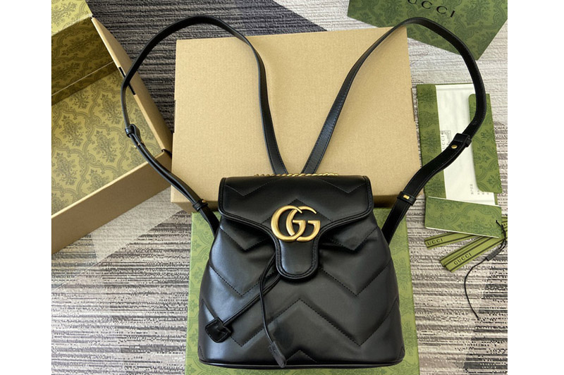 Gucci 777253 GG Marmont mini backpack in black leather