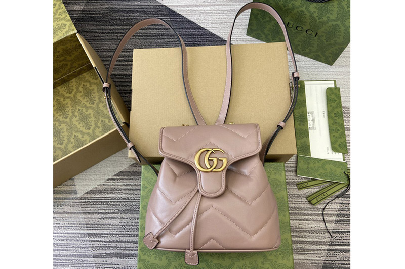 Gucci 777253 GG Marmont mini backpack in Pink leather