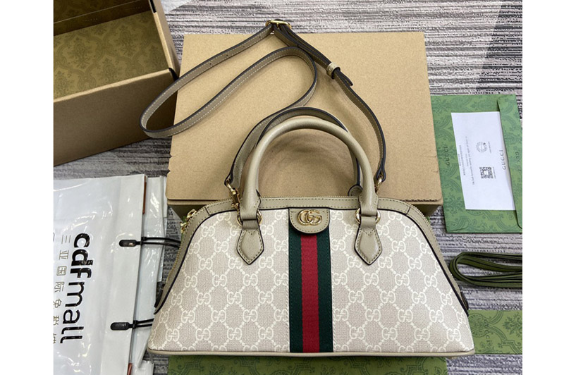 Gucci 795249 Dionysus Small top handle bag in Beige and white GG Supreme canvas