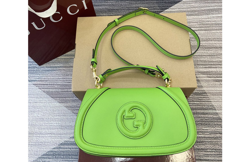 Gucci 815714 Blondie Small shoulder bag in Green smooth leather