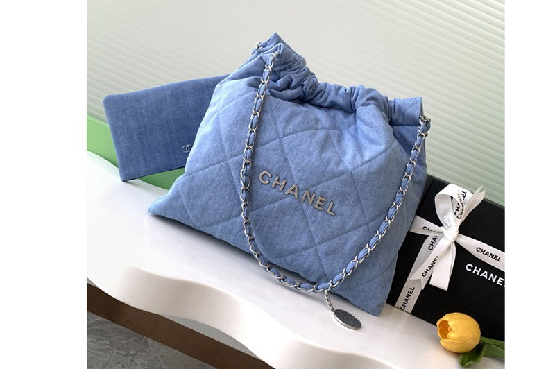 CC 22 Small Handbag AS3261 in Blue Denim
