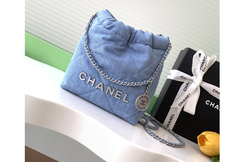 CC 22 Mini Handbag AS3980 in Blue Denim