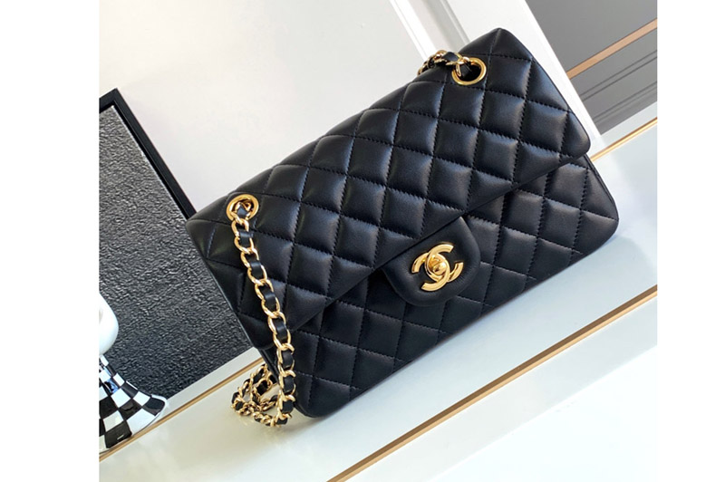 CC Small Classic Handbag A01113 in Black Leather