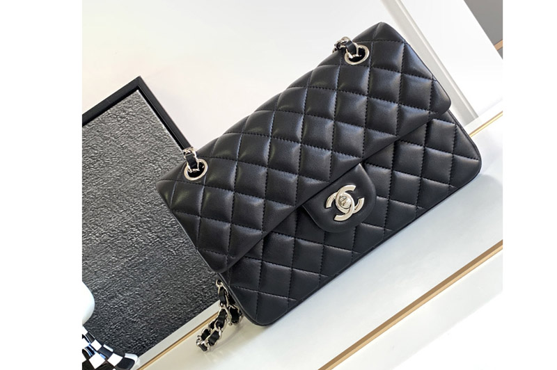 CC Small Classic Handbag A01113 in Black Leather