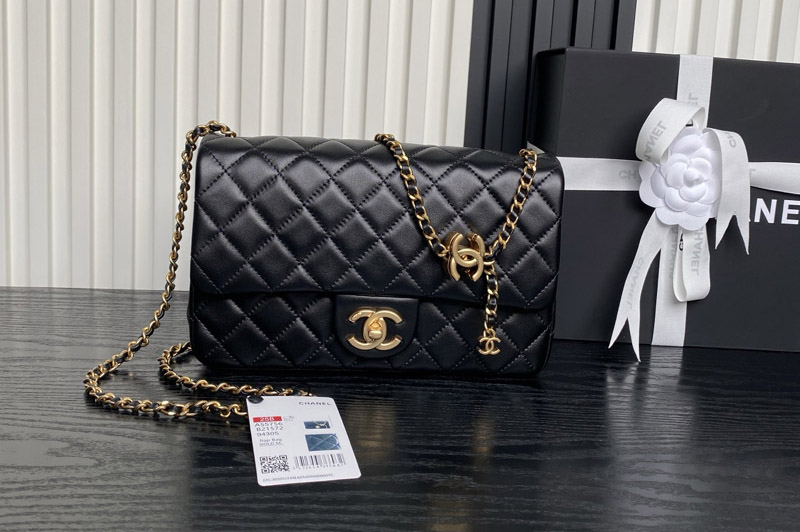 CC AS5756 Flap Bag in Black Leather
