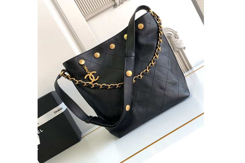 CC Shopping Bag in Black Leather
