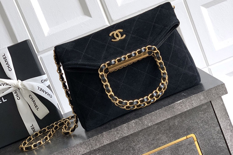 CC Mini Hobo Handbag in Black Suede