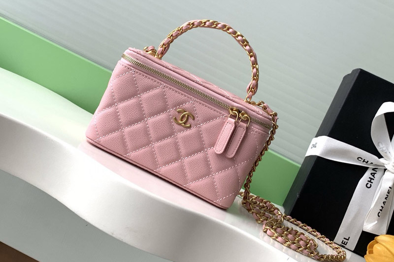 CC AP4842 Long Vanity With Chain in Pink Leather