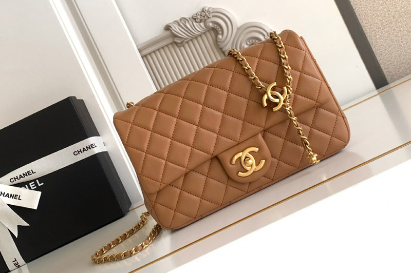 CC Flap Bag in Brown Leather