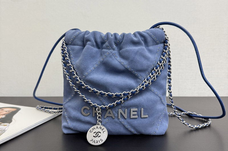 CC 22 Mini Handbag AS3980 in Blue Suede