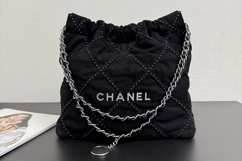 CC 22 Small Handbag AS3260 in Black Suede