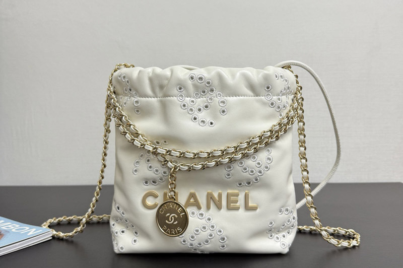 CC 22 Mini Handbag AS3980 in White Leather