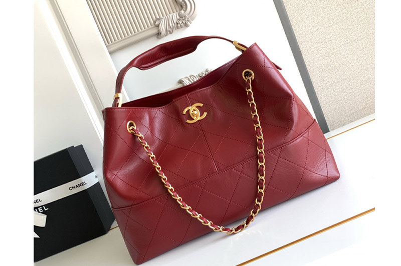 CC AS5657 Shopping Bag in Red Leather