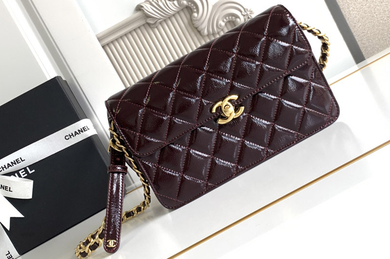 CC Small Flap Bag in Dark Brown Leather