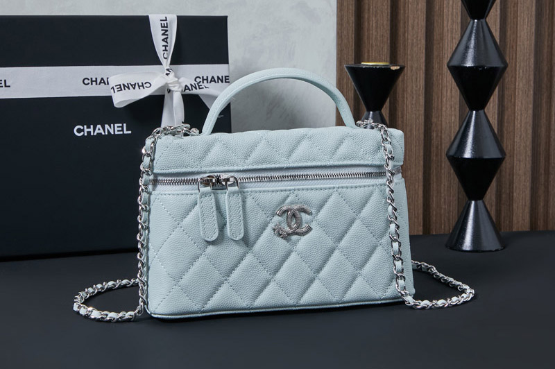 CC AP4854 Vanity With Chain in Blue Leather