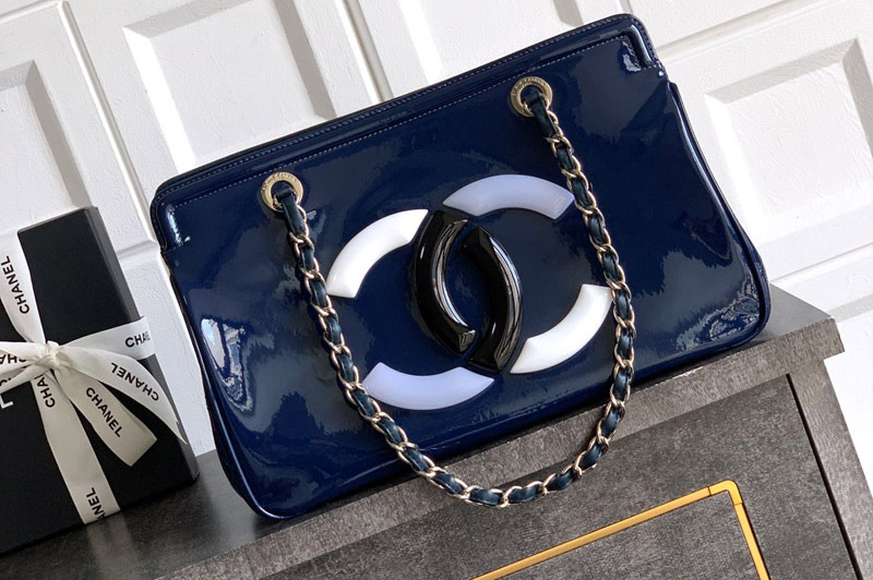 CC Tote bag in Blue Leather