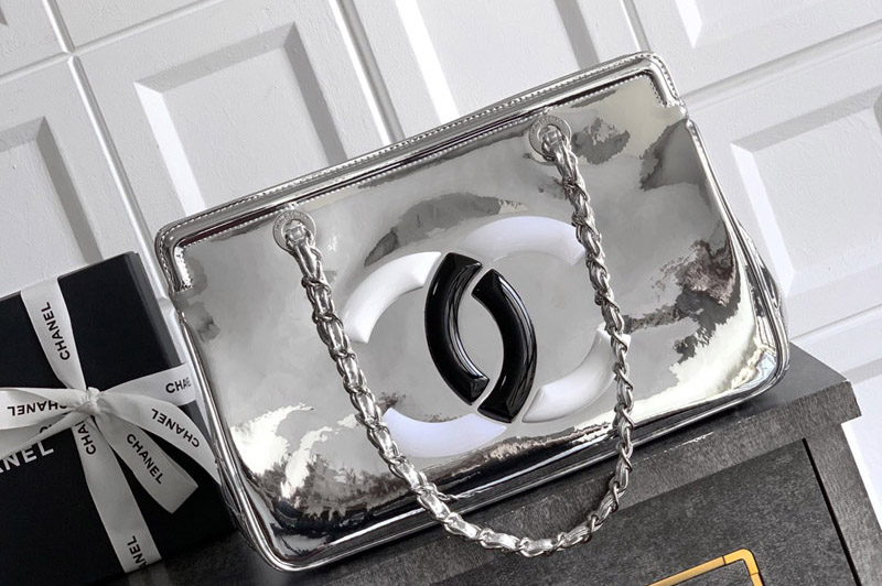 CC Tote bag in Silver Leather