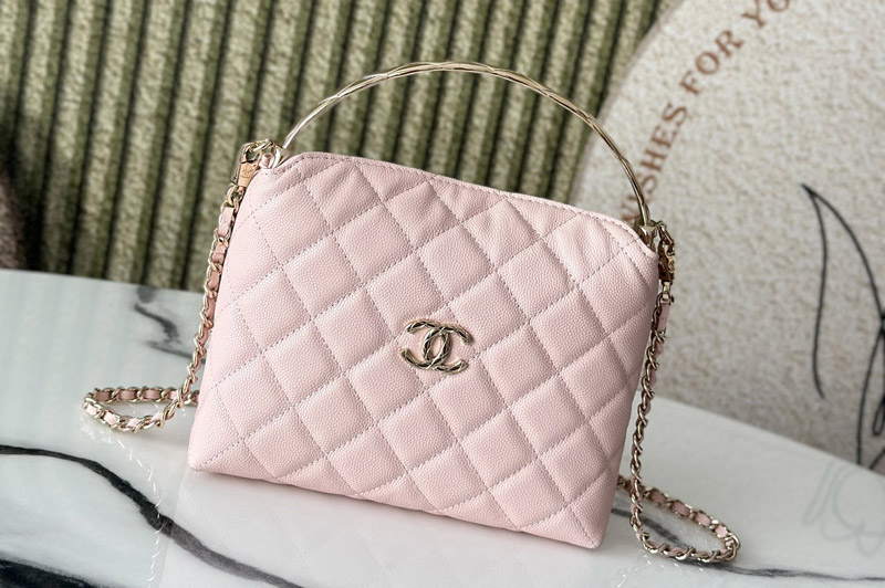 CC AP4800 Clutch With Chain in Pink Leather