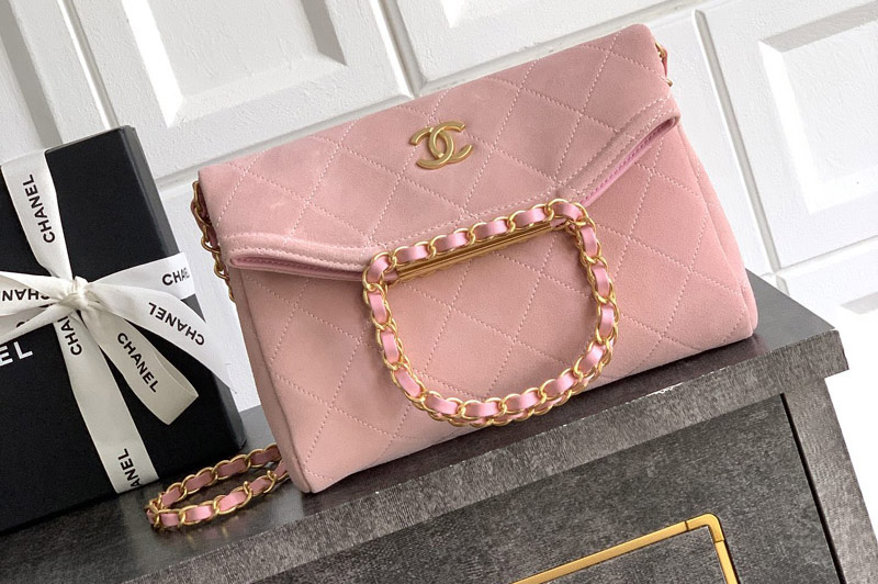 CC Mini Hobo Handbag in Pink Suede