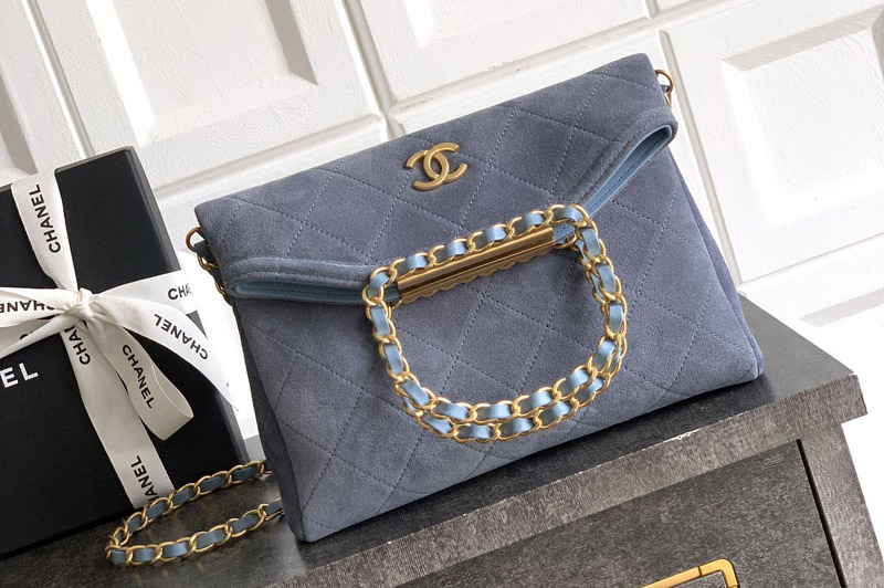 CC Mini Hobo Handbag in Blue Suede