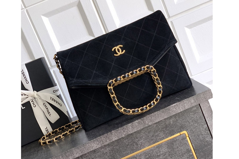 CC Small Hobo Handbag in Black Suede