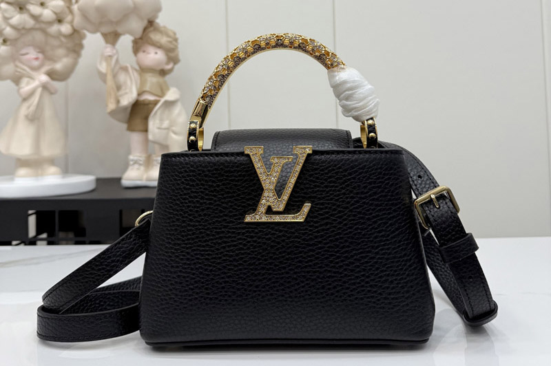 Louis Vuitton M14177 LV Capucines Mini Bag in Black
