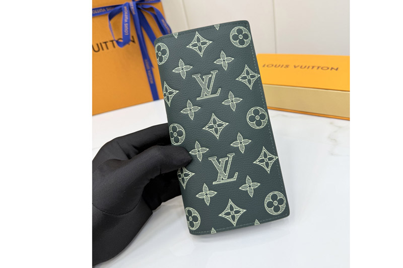 Louis Vuitton M14788 LV Brazza Wallet In Monogram Shadow calf leather