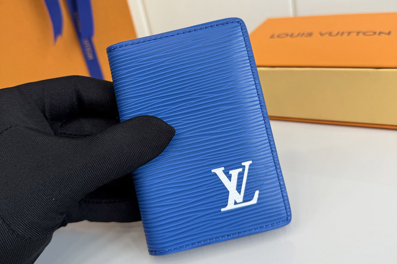 Louis Vuitton M25798 LV Pocket Organizer Wallet in Blue