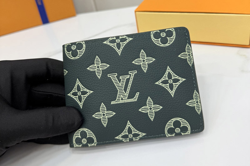 Louis Vuitton M27150 LV Multiple Wallet In Monogram Shadow calf leather