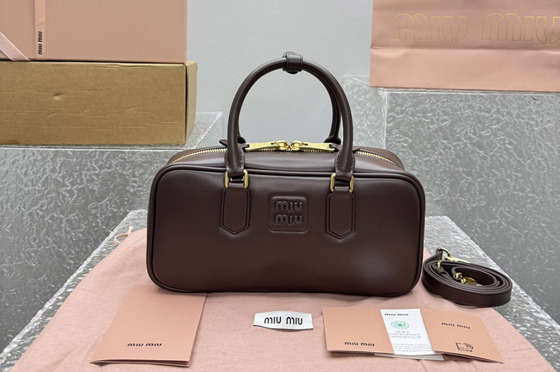 Miu Miu 5BB148 Arcadie leather bag in Briarwood
